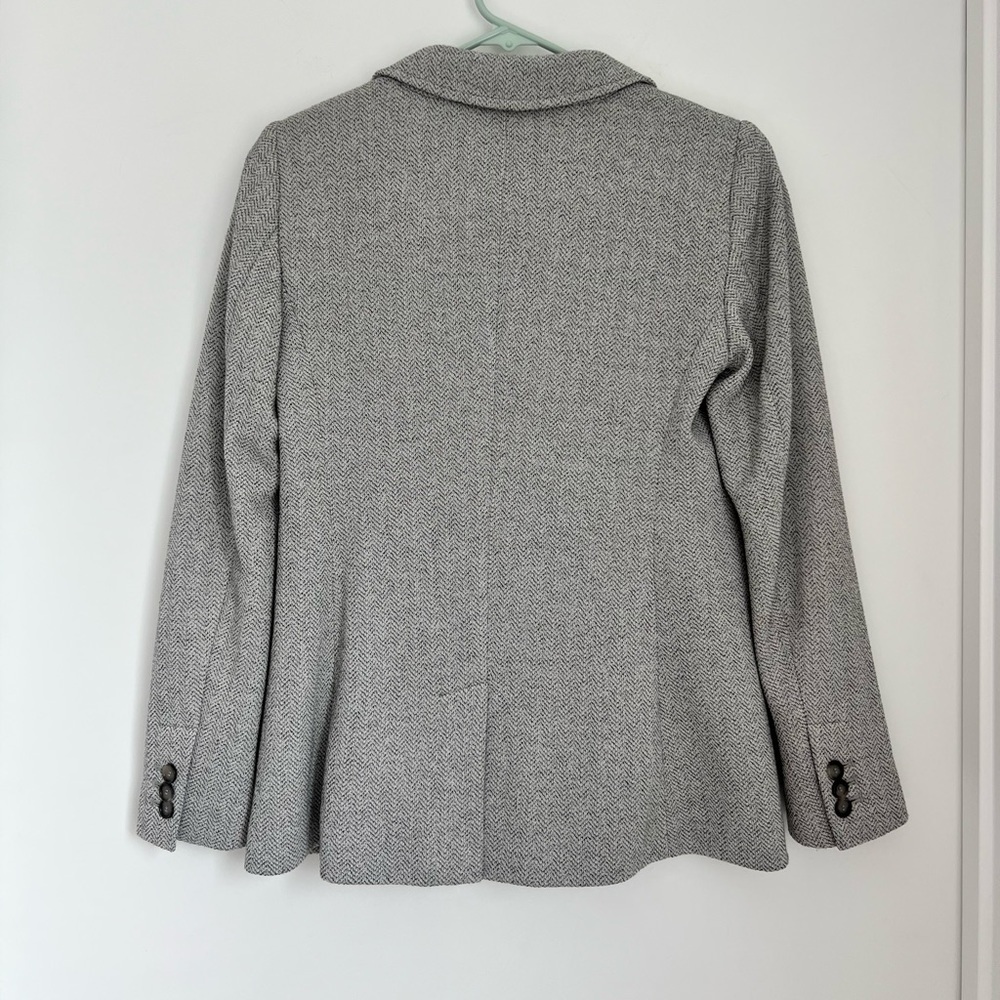 Loft 0P Gray Herringbone Blazer - Picture 2 of 7